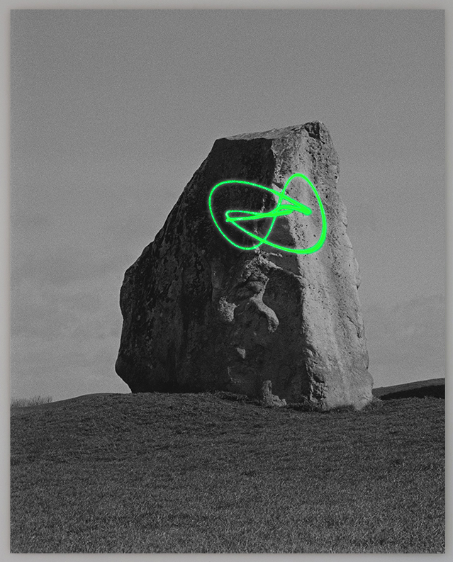 Laser hitting photograph